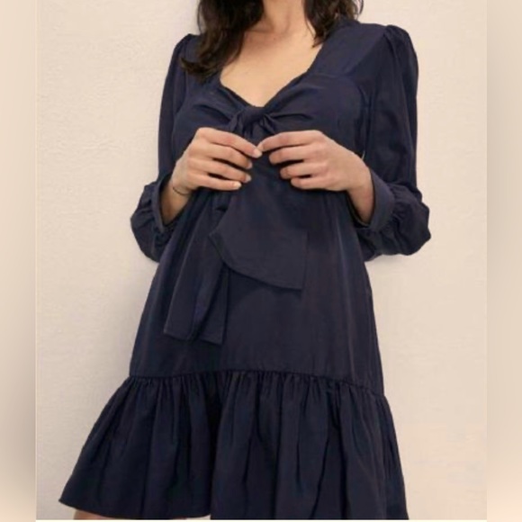 Zara Dresses | Zara Tiered Tie Front Mini Dress Black  It is new bohemian style - Picture 9 of 9